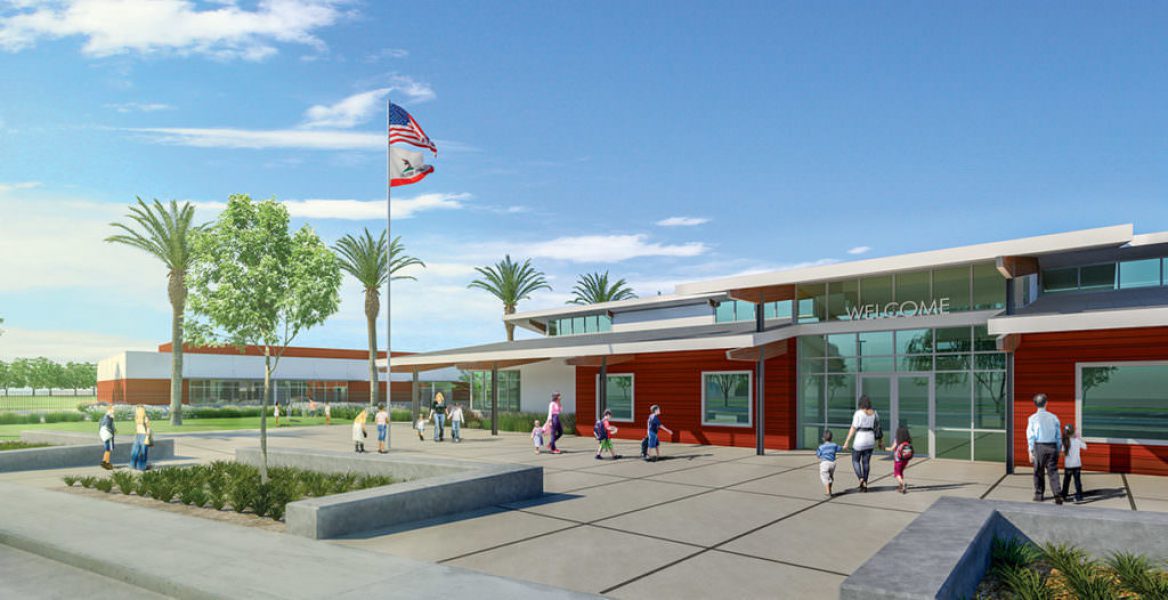 Rendering of the outside of Esencia School